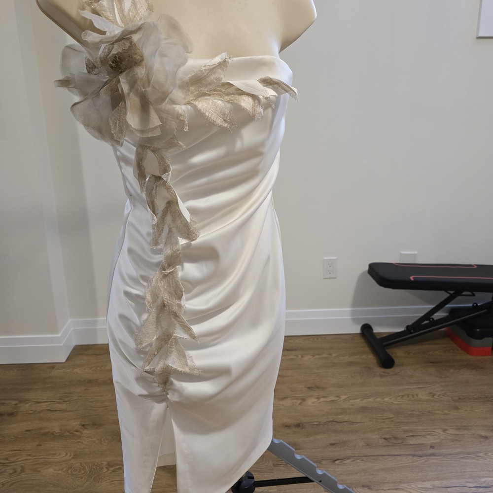 Faviana White and Cream Dress